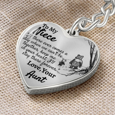 Niece (Love Aunt) Heart Keychain - Love You This Much